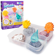 Kinetic Sand Splash Water Play Sandbox con sabbia da gioco da 12 once che cambia colore, 4 stampi e vassoio (esclusiva Amazon) Giocattoli sensori
