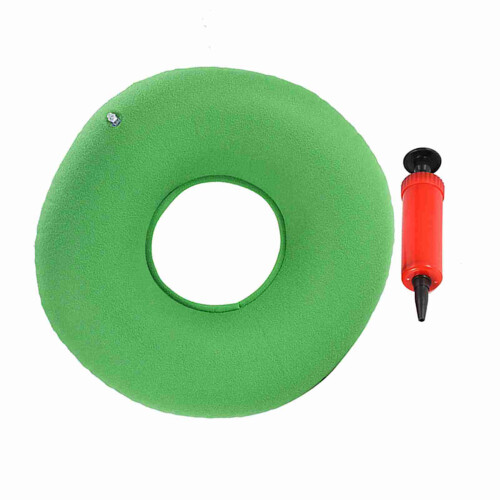 Inflatable Round Chair Pad Hemorrhoid Green 2