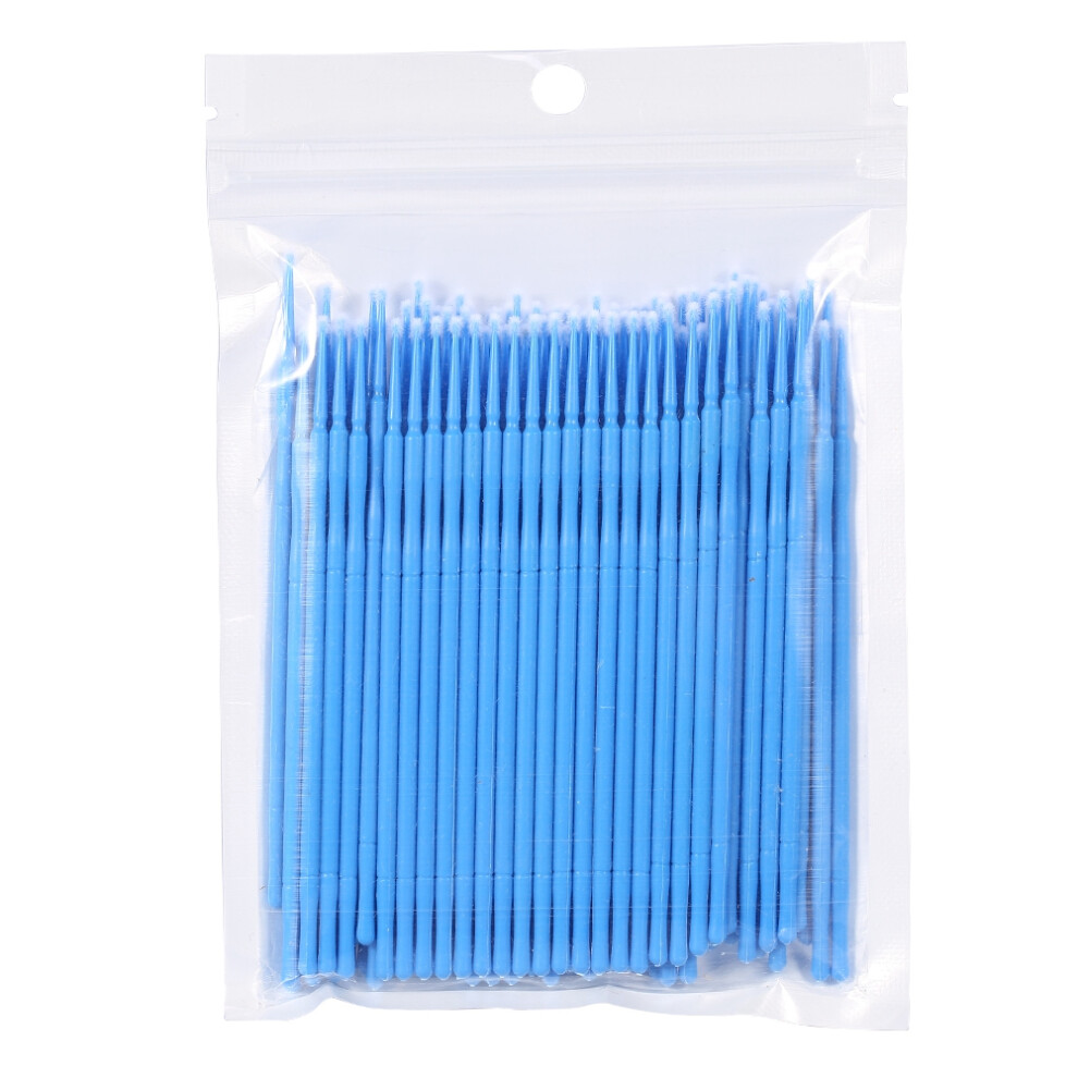 100PCS/Bag Female Micro Disposable Extension Mascara Brush Blue