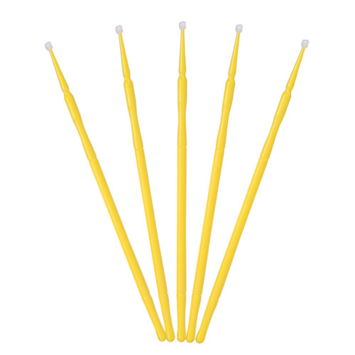 100PCS/Bag Lady Micro Disposable Extension Mascara Brush Yellow 2