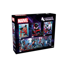Buffalo Games - Marvel - 4 x 1 Multipack -Spider-Vers - Meerdelige puzzel voor volwassenen - Uitdagende puzzel Perfect voor game-avonden - Afgewerkte