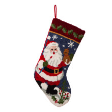 Glitzhome 19" L Geborduurde Kerstman Kerstkous voor Kerstfamiliedecoratie