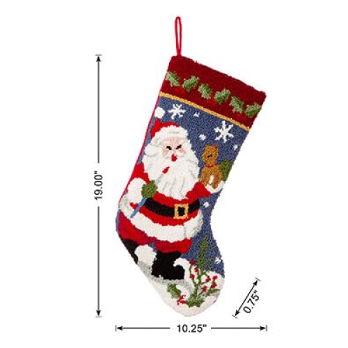 Glitzhome Glitzhome Meia de Natal Bordada de 19" para Decoração de Natal 1