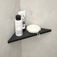 Prateleira de Chuveiro Bernkot, 10" Preto Fosco em Aço Inoxidável 304 para Parede em Azulejo