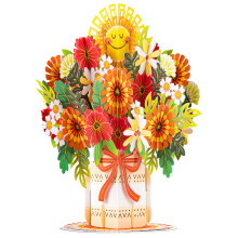 Paper Love HugePop Happy Bouquet Pop-Up-Karte mit abnehmbarem Papierstrauί fόr Herbst-Thanksgiving, alle Gelegenheiten oder einfach so Jumbo-Ei