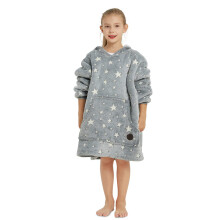 THREE POODLE Wearable Blanket Hoodie for Kids Oversized Sherpa Sweatshirt Blanket with Giant Hood Warm Cozy Hooded Blanket Cute Gifts for Kids Gir