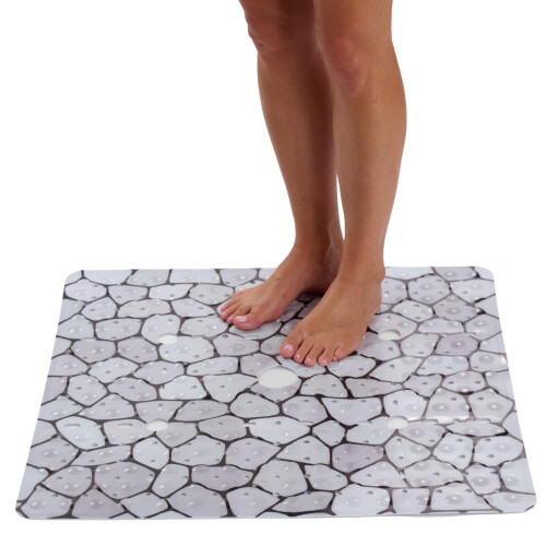 Tapete de Chuveiro ENKOSI 27x27 polegadas - Antiderrapante com Ventosas Fortes