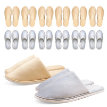 Modlux Wegwerpslippers voor Spa, 12 Pairs, Antislip, Wasbaar, Herbruikbaar, voor Gast, Hotel, Thuis, Reizen