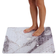 Tapete de Chuveiro ENKOSI 27x27 polegadas - Antiderrapante com Ventosas e Furos de Drenagem