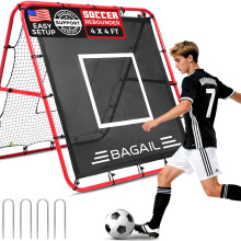 BAGAIL Soccer Rebounder Net 4 x 4 Ft Pitch Back Baseball Softball Rebounder Angle Adjustable Rebound Net for Control Passing Practice Easy Setup