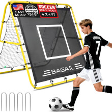 Double Sided Rebounder Net, Football Nets, Reforced Painted Poles, Adjustable Angles, Rebound Net with Target for Skills Training, Portable Football