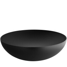 Alessi DUL02/32BT Dul02/32Bt-Design Double Wall Bowl Coloured with Epoxy Resin, Black with Relief Decoration, Steel