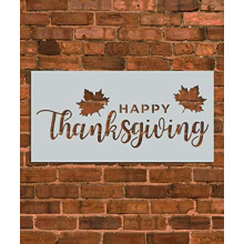 Happy Thanksgiving decoratie stencil sjabloon - herbruikbare stencil - INNOVO stencils (8,5"" x 11"")