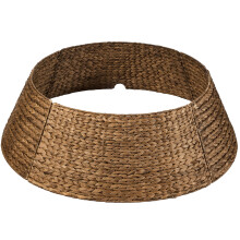 Best Choice Products 36in Christmas Tree Collar Woven Hyacinth 3-Piece Holiday Rattan Tree Skirt Accessory for Home w/Cord Cut-Out - Chestnut