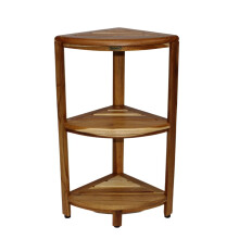 EcoDecors 3-Tier Teak Wood Shower Shelf voor Badkameraccessoires