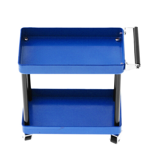 (Bleu) Mini 2-Tier Tools Trolley Mobile Workshop RC Accessories 1/8-1/16 2