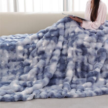 ORINOVA Tie-dye Blue Twin Cozy Faux Fur Blanket for Couch Bed Living Room 60x80 Furry Soft Fluffy Thick Warm Throw Blanket for Winter Home Gifts 860