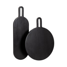 Kate en Laurel Staven Set van 2 Serveerplanken, 7 x 22 en 14 x 18, Zwart, Moderne Voedselveilige Planken