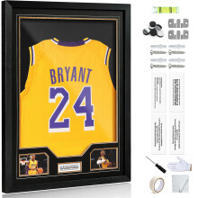 JupDec Jersey Display Case, Grote Duidelijke Acryl Schaduwdoos met UV-Bescherming voor Sportshirts