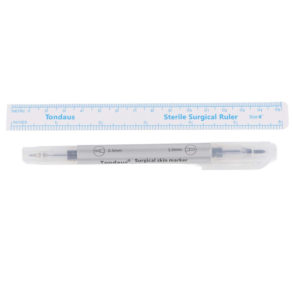 Silver Surgical Tattoo Piercing Marker Disposable Pen Ruler Handle