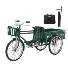 (Green) Alloy-Retro-3-Rad-Flachbett-Tricycle Vintage Grün Deko