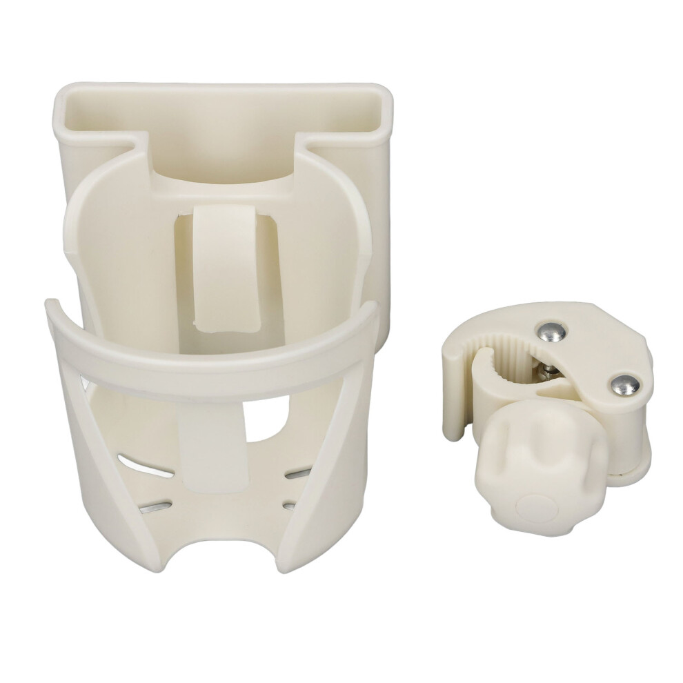 (Beige) Stroller Cup Holder Phone Holder Adjustable Drink Holder Beige