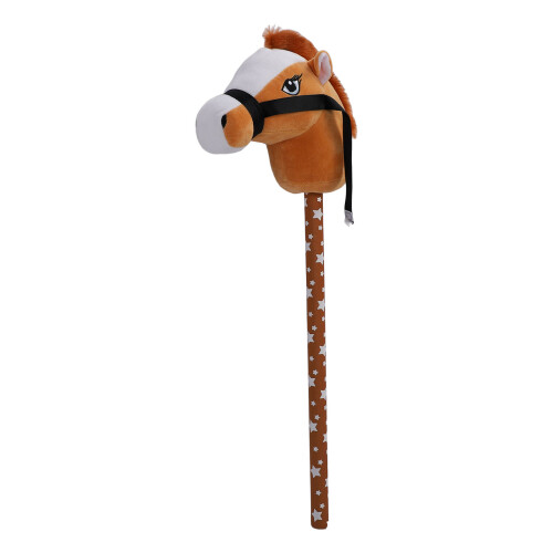 (Light Brown) Plüsch-Stickhorse mit Wiehern - Reittier Hellbraun