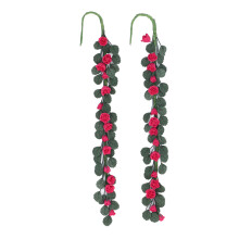 (Wine Red) 1:12 Miniature Purple Vine Swing Doll House Accessory (2pcs)
