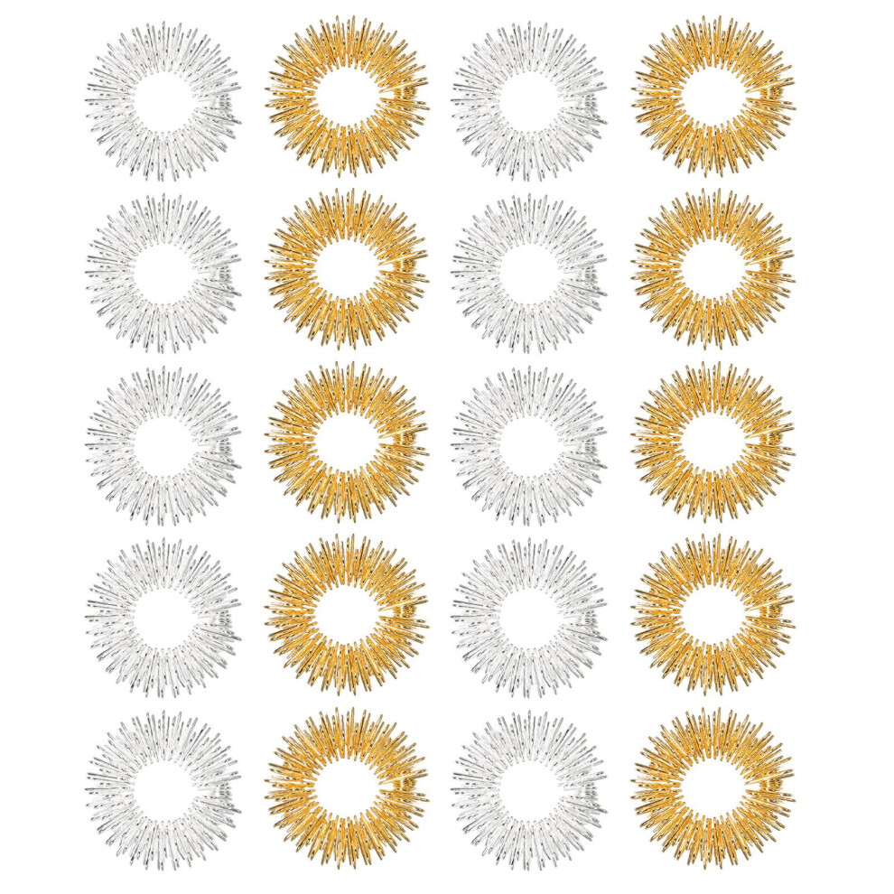 Finger Sensory Massage Rings 20pcs Silent Stress Relief Tool for Teens Adults