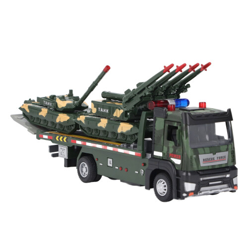 Flatbed Truck Speelgoed 2st Legermodel Gietijzer Kinderen 1