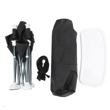 (Black) Portable Folding Baby Seat Outdoor Feeding Chair Camping Beach Gray