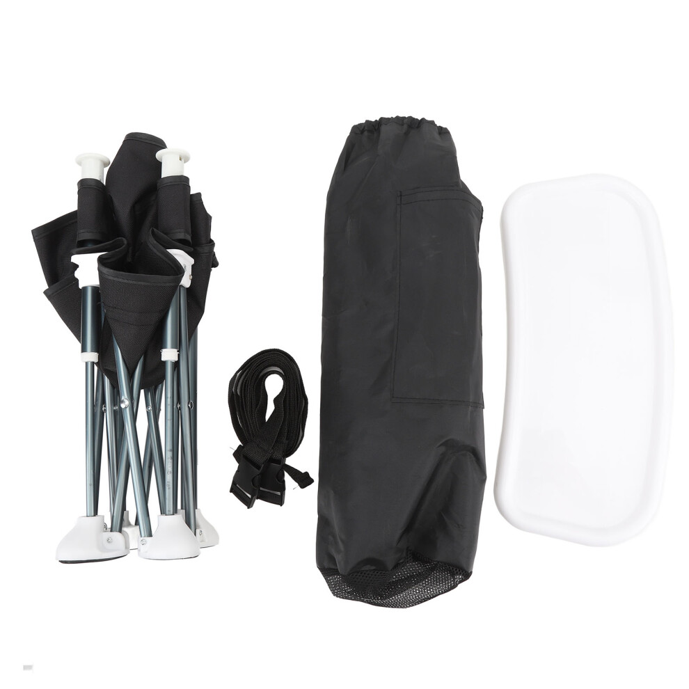 (Black) Portable Folding Baby Seat Outdoor Feeding Chair Camping Beach Gray