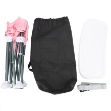 (Pink) Portable Folding Baby Seat Outdoor Feeding Chair Camping Beach Gray