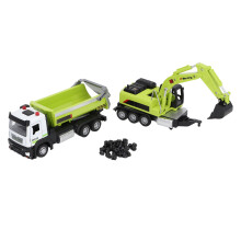 (Green) Camion con escavatore giocattolo multifunzione