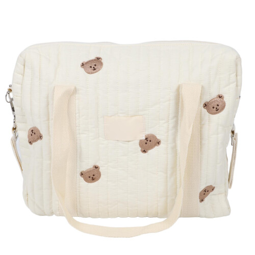 (Beige Bear) Baby Buggy Beutel Groß Baumwolle Beige
