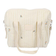 (Beige Olive) Babywagen opbergzak, groot, katoen, beige