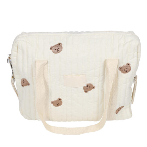 (Beige Bear) Baby Buggy Beutel Groß Baumwolle Beige 2