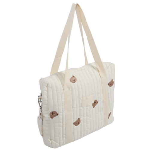 (Beige Bear) Baby Buggy Beutel Groß Baumwolle Beige 1