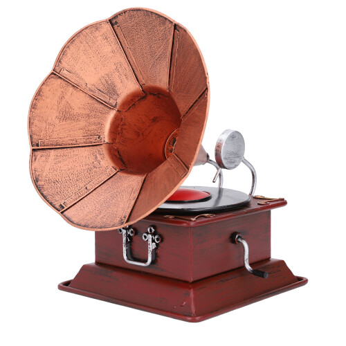 Vintage gramofoon decoratie ijzer 2