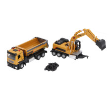 (Yellow) Camion con escavatore giocattolo multifunzione