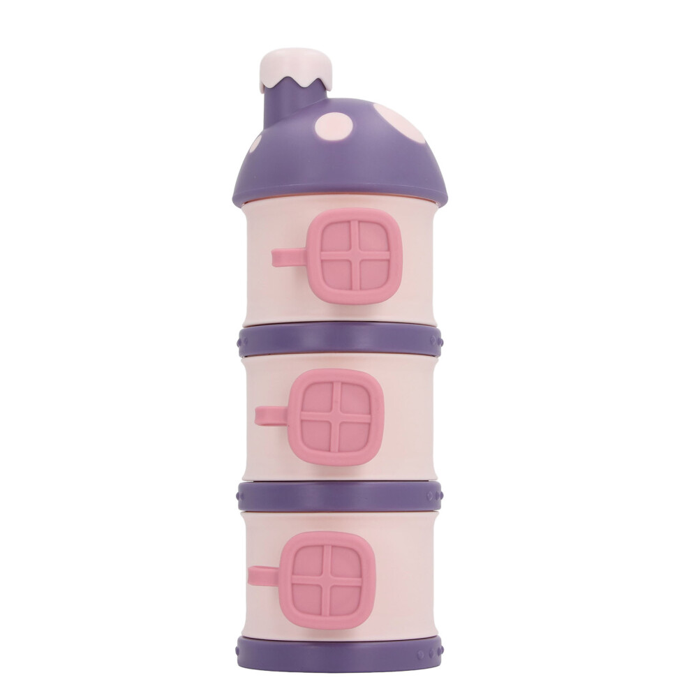 (Purple) Multilayer Formula Holder Non-Spill Stackable Baby Milk Dispenser Purple