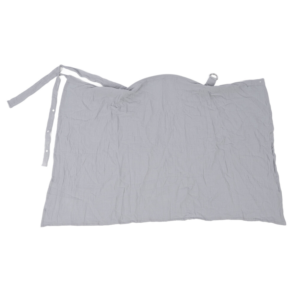 (Grey) Nursing Cover Breastfeeding Privacy Breathable Cotton Multi Use Grey
