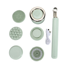 (Rose Gold) Waterdichte Elektrische Lichaamsscrubber 5 Koppen