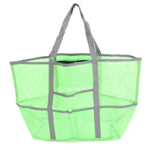 (Green) Wasserdichte Mesh-Strandtasche mit 8 Taschen, groß, grün