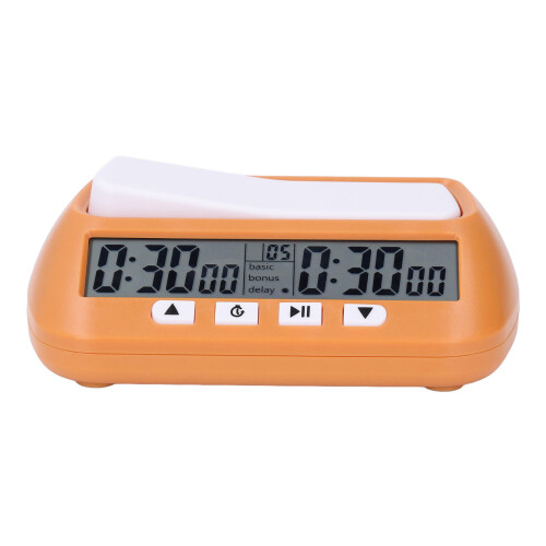 (Yellow) Portable Digital Chess Clock for Go Match Black 1