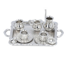 Mini-Teeset Alu-Kanne Tasse Tablett Puppenhausküche