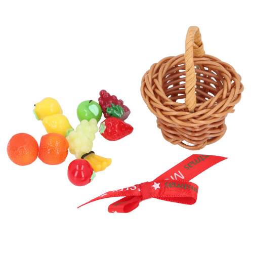3 Mini Dollhouse Fruit Basket mit 30 Früchten
