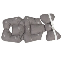 (Light Gray Embroidery) Baby-Sitzauflage Weich Atmungsaktiv Abnehmbar Kinderwagen Grau