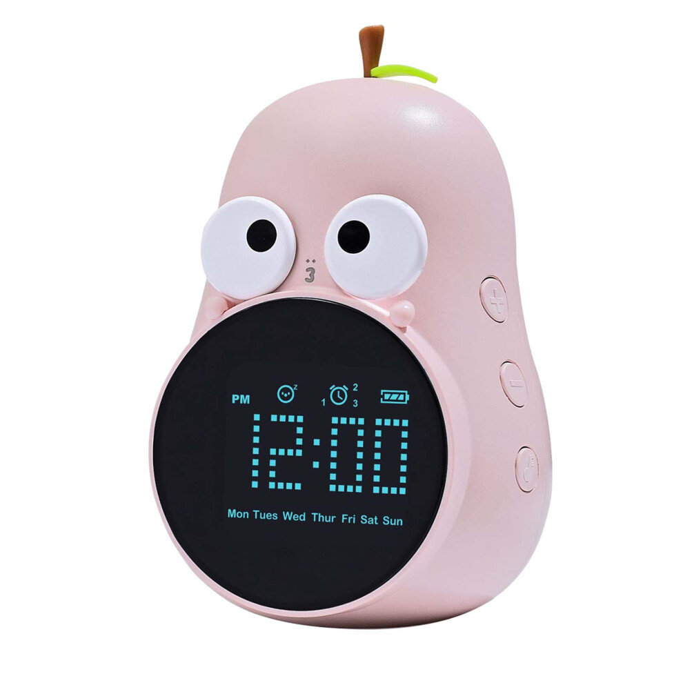 (Plum Pink) Pear Wake Up Alarm Clock Kids Learning English Rechargeable Plum Pink-image-OPC-PMMKMJZ-NEW