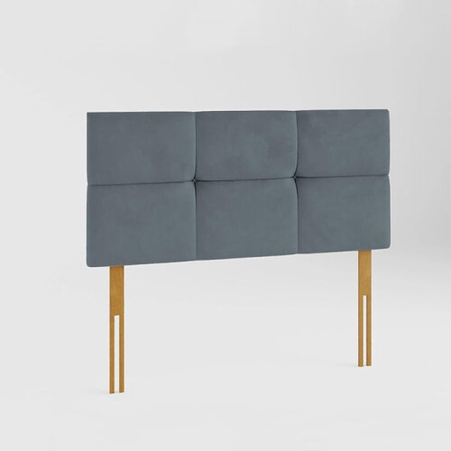 (King Steel)5ft Plush Velvet Lined & Buttoned Headboard